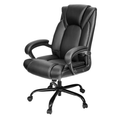 Sedile da scrivania executive imbottito in pelle con altezza regolabile e supporto ergonomico
