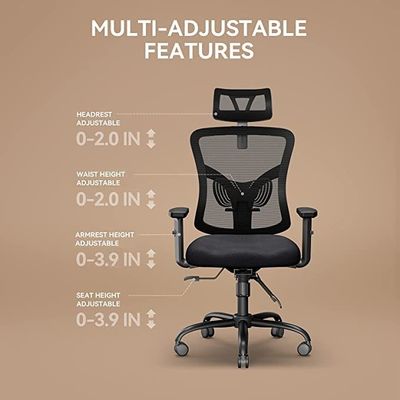 Modern Design High Back Mesh Office Chair con appoggio per braccio regolabile e supporto lombare