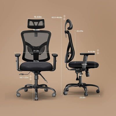 Modern Design High Back Mesh Office Chair con appoggio per braccio regolabile e supporto lombare