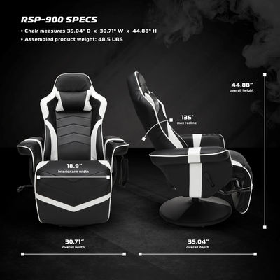 Computer recliner sedia da gioco con poggiapiedi da ALINUNU regolabile e imbottito
