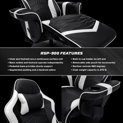Computer recliner sedia da gioco con poggiapiedi da ALINUNU regolabile e imbottito