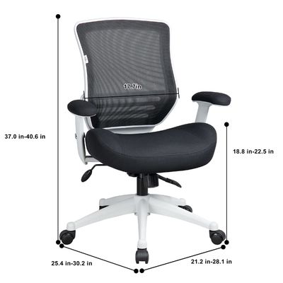 Sedia per computer a 360 giri con rete ergonomica con funzione di regolazione dell'altezza e supporto alla vita