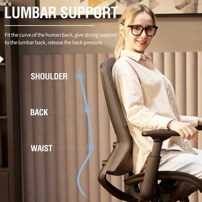 360 Girante/ Regolare l'altezza/ Ripiano in maglia di metallo Sedia da ufficio ergonomico Sedia da lavoro robusta