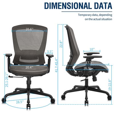 360 Girante/ Regolare l'altezza/ Ripiano in maglia di metallo Sedia da ufficio ergonomico Sedia da lavoro robusta