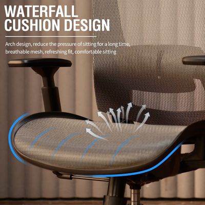 360 Girante/ Regolare l'altezza/ Ripiano in maglia di metallo Sedia da ufficio ergonomico Sedia da lavoro robusta