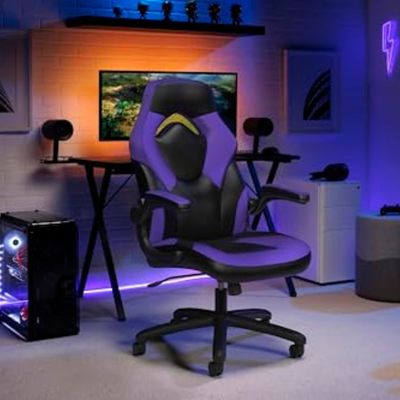 Camera giochi per computer sedia da gioco ergonomica schiena alta stile da corsa 360 giratore per PC