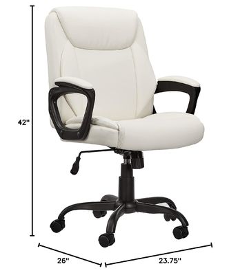 Gas Lift Mid-Back Office Computer Desk Chair con imbottitura in PU puresoft e telaio in metallo