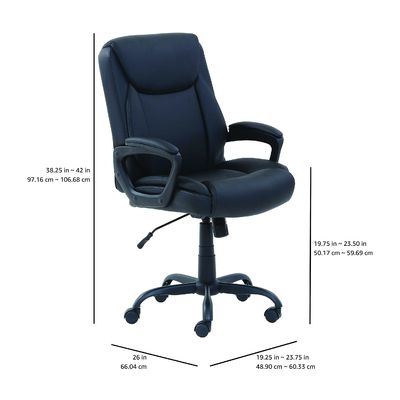 26&quot;D x 23.75&quot;W x 42&quot;H Mid-Back Puresoft PU Office Computer Desk Chair con 3 ascensori a gas