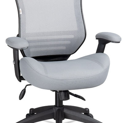 Sedile ergonomico per ufficio per computer con supporto per braccio e vita regolabile in altezza Grigio