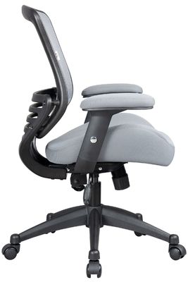 Sedile ergonomico per ufficio per computer con supporto per braccio e vita regolabile in altezza Grigio