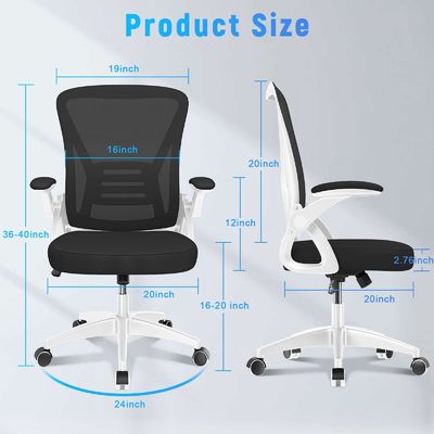 Comodo sedile per computer a schiena media con braccia flessibili e supporto lombare