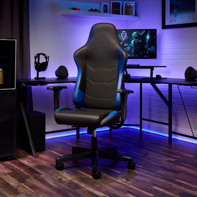 Confortevole sedia da gioco ergonomica con tessuto regolabile e poggiatesta integrato