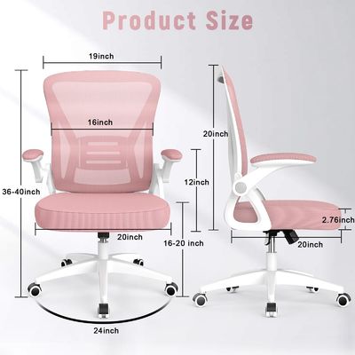 Sedile da ufficio a maglia regolabile in altezza Sedile girevole con braccia flessibili e supporto lombare