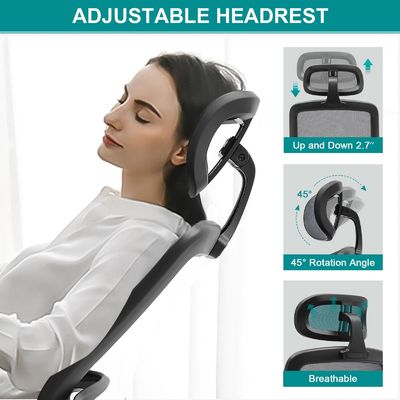 Altezza regolabile Sedia da scrivania a schiena alta con braccia flessibili e stile di design moderno