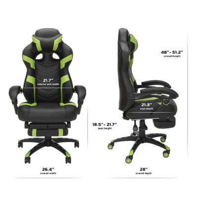 Sedia per computer da gioco ergonomica in alluminio di tipo metallico con poggiatesta integrato