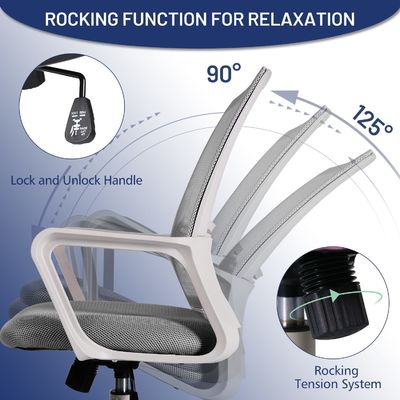 Sedile a scrivania girevole Silla Oficina Mesh Sedile da lavoro ergonomica Mid back per adulti