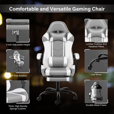 Articolo Peso 33 libbre Sedile da gioco con poggiapiedi e supporto lombare in tessuto Ergonomica