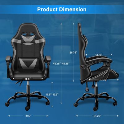 Sedia ergonomica per videogiochi con poggiapiedi e supporto lombare