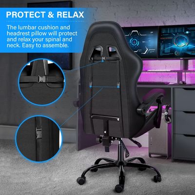Sala giochi ALINUNU Computer Ergonomic Video Gaming Chair con poggiapiedi e supporto lombare