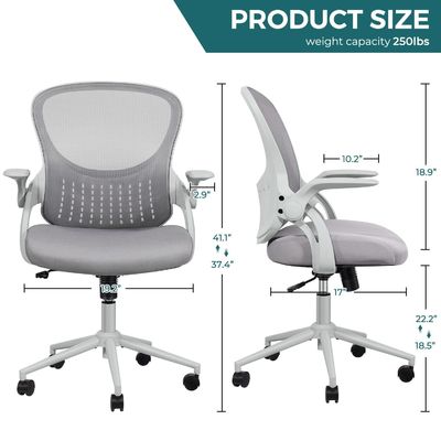 Imballaggio postale Y Sedile da scrivania ergonomico a maglia con supporto lombare e braccia flessibili