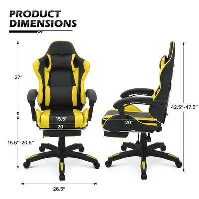 Imballaggio postale Sedile da gioco per computer a colori personalizzato con poggiatesta e supporto lombare