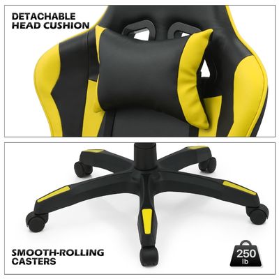 Imballaggio postale Sedile da gioco per computer a colori personalizzato con poggiatesta e supporto lombare