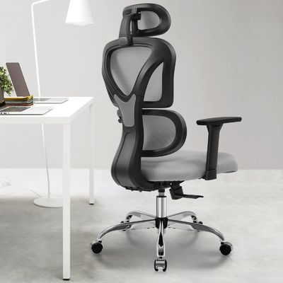 Confortevole sedia da ufficio ergonomica a schiena alta con 3 ascensori a gas e maglia traspirante