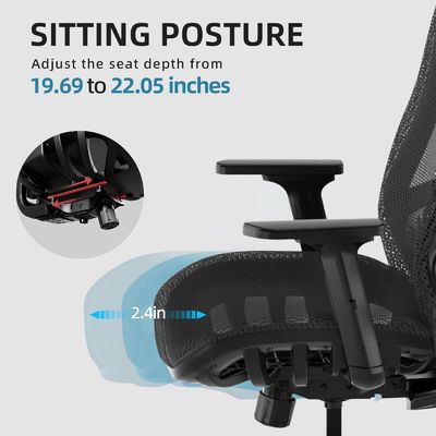 3 Gas Lift Ergonomic High Back Office Chair con design del sedile dinamico stile moderno