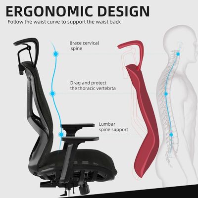 3 Gas Lift Ergonomic High Back Office Chair con design del sedile dinamico stile moderno