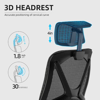 3 Gas Lift Ergonomic High Back Office Chair con design del sedile dinamico stile moderno