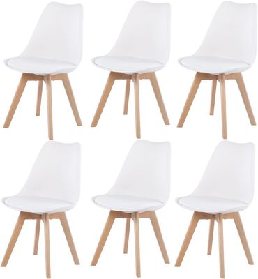 40'HQ Sedie da soggiorno con cuscino in PU 1488pcs Prezzi Sedie da pranzo in legno tulipano nordico