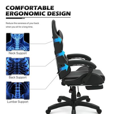 Sedile da gioco per computer a colori personalizzato con funzione di rotazione 360 / regolazione dell'altezza / recliner