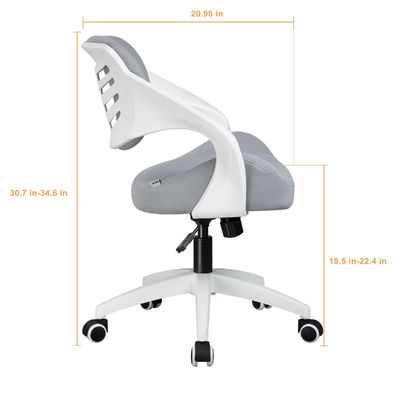 Sedia di scrivania giratoria ergonomica a maglia metallica con altezza regolabile e supporto lombare