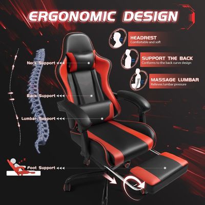 Sedie girevoli ALINUNU Sedie ergonomiche per computer con massaggio e supporto lombare