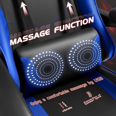 Sedia da gioco ergonomica con poggiapiedi e supporto lombare per massaggi