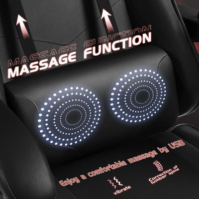 Sedia da gioco per computer ergonomica in stile moderno con poggiapiedi e supporto lombare per massaggi
