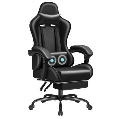 Sedile da gioco da corsa in pelle sintetica con supporto lombare per massaggi e sedile girevole 360
