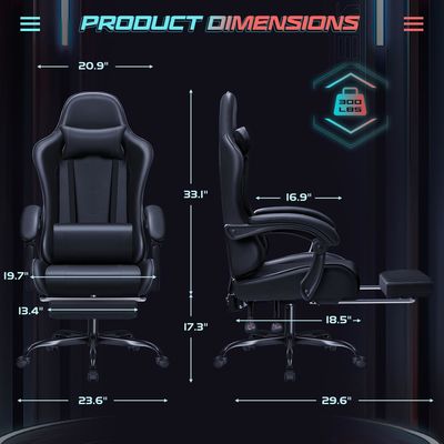 Sedile da gioco da corsa in pelle sintetica con supporto lombare per massaggi e sedile girevole 360