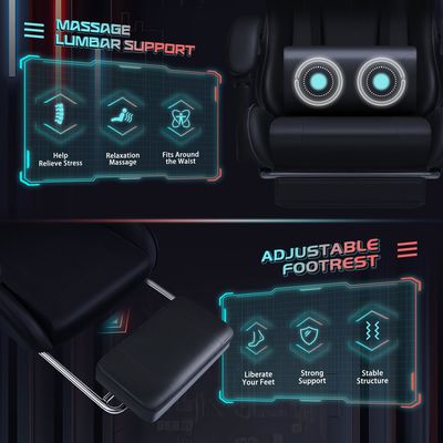 Sedile da gioco da corsa in pelle sintetica con supporto lombare per massaggi e sedile girevole 360