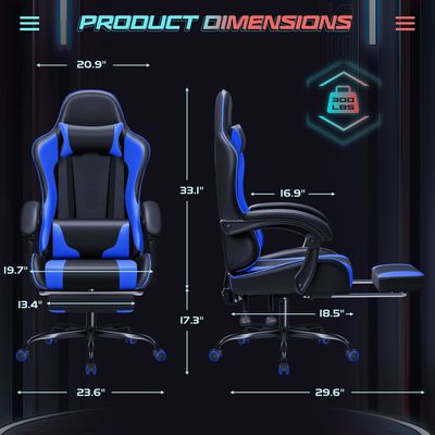 Sedile da gioco da corsa in pelle sintetica con supporto lombare per massaggi e sedile girevole 360