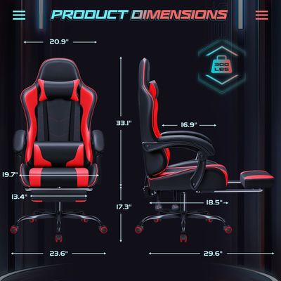 Moderna sedia da gioco ALINUNU con supporto lombare per massaggi e sedile girevole 360