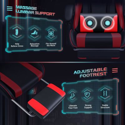 Moderna sedia da gioco ALINUNU con supporto lombare per massaggi e sedile girevole 360