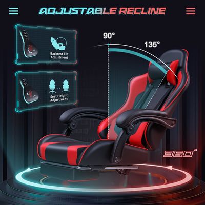 Moderna sedia da gioco ALINUNU con supporto lombare per massaggi e sedile girevole 360