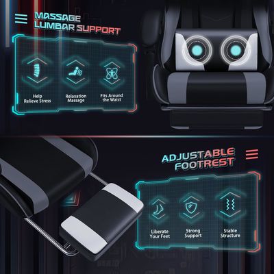 Sedile da gioco da corsa con supporto lombare per massaggi e sedile girevole a 360 gradi
