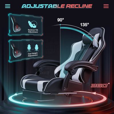 Sedile da gioco da corsa con supporto lombare per massaggi e sedile girevole a 360 gradi