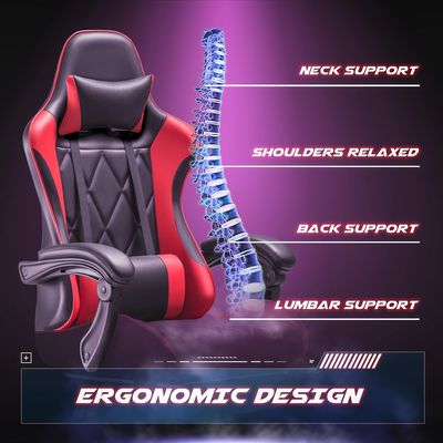 Camera giochi per computer Sedile girevole con massaggio supporto lombare ed ergonomico design della schiena alta