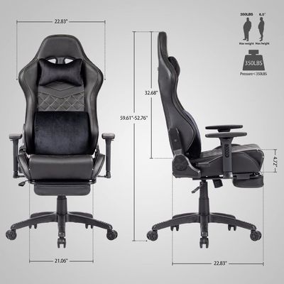 Sedia da gioco per ufficio con poggiapiedi schiena alta pelle regolabile in PU Design moderno