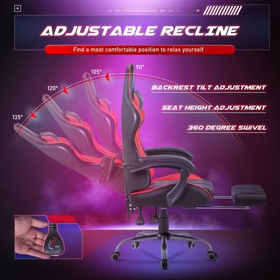 Camera giochi per computer Sedile girevole con massaggio supporto lombare ed ergonomico design della schiena alta