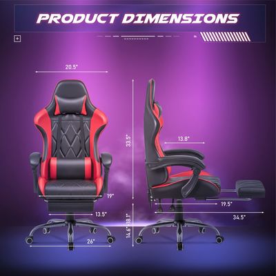 Camera giochi per computer Sedile girevole con massaggio supporto lombare ed ergonomico design della schiena alta