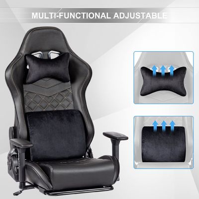 Sedia da gioco per ufficio con poggiapiedi schiena alta pelle regolabile in PU Design moderno